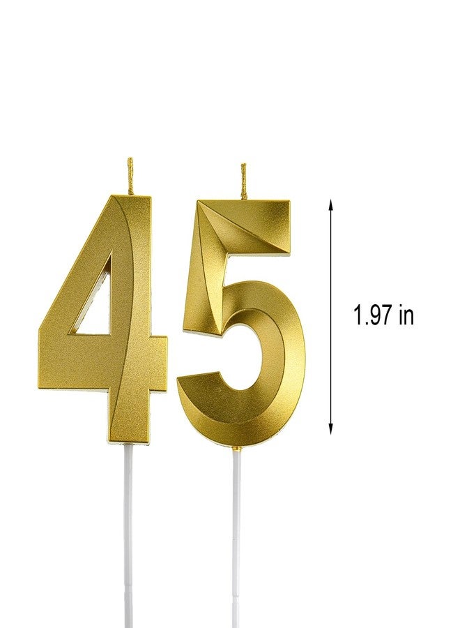 Qj-solar شموع ذهبية لعيد الميلاد 45 و 54، زينة كعكة عيد الميلاد 45 و 54، شموع كعكة عيد الميلاد 45 للرجال أو النساء - Image 2